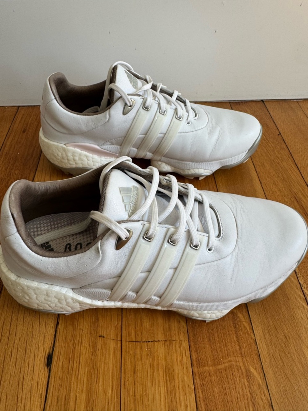 Adidas Women's Golf Tour 360 Spiked Golf Shoes GV9662 White/Almost Pink Size 8